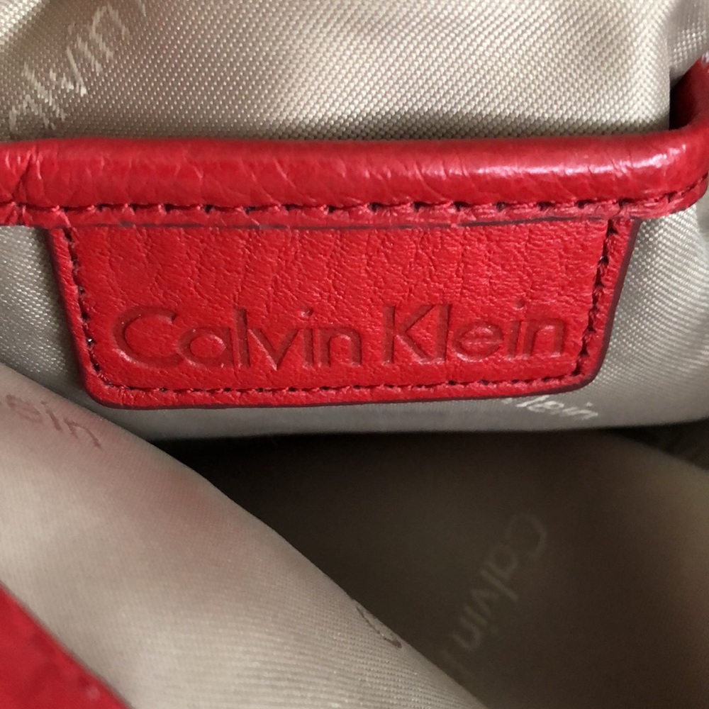 Calvin Klein Red Leather Handbag In Preloved & Gently Used Condition! - Picture 14 of 14